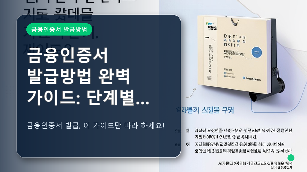 금융인증서 발급방법 안내 페이지의 레이아웃