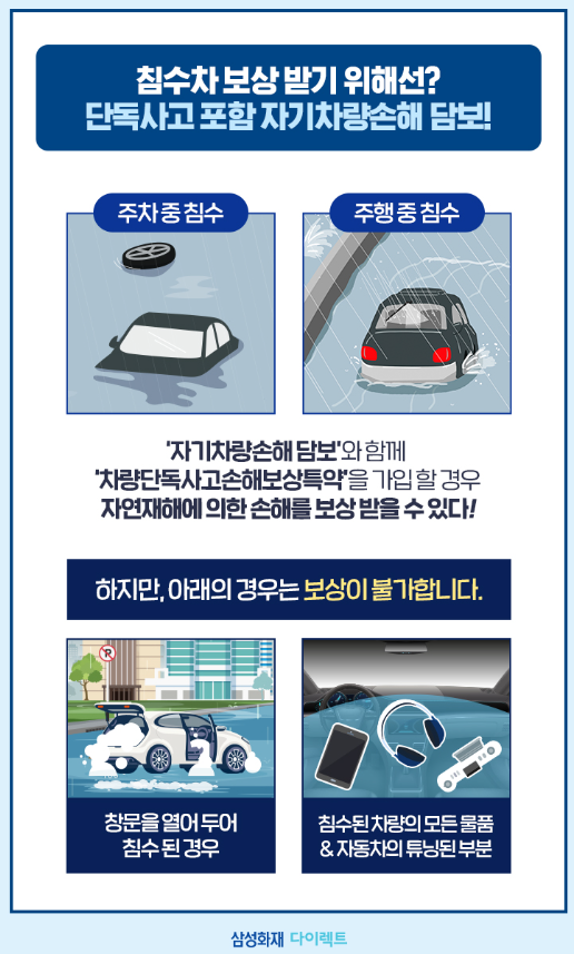 침수차 보상 규정 범위 절차 방법 보험처리 자연재해 주의사항 한눈에 2