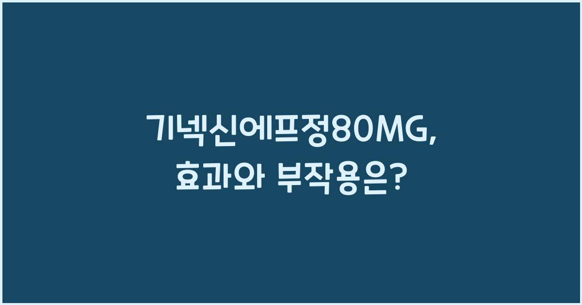 기넥신에프정80MG