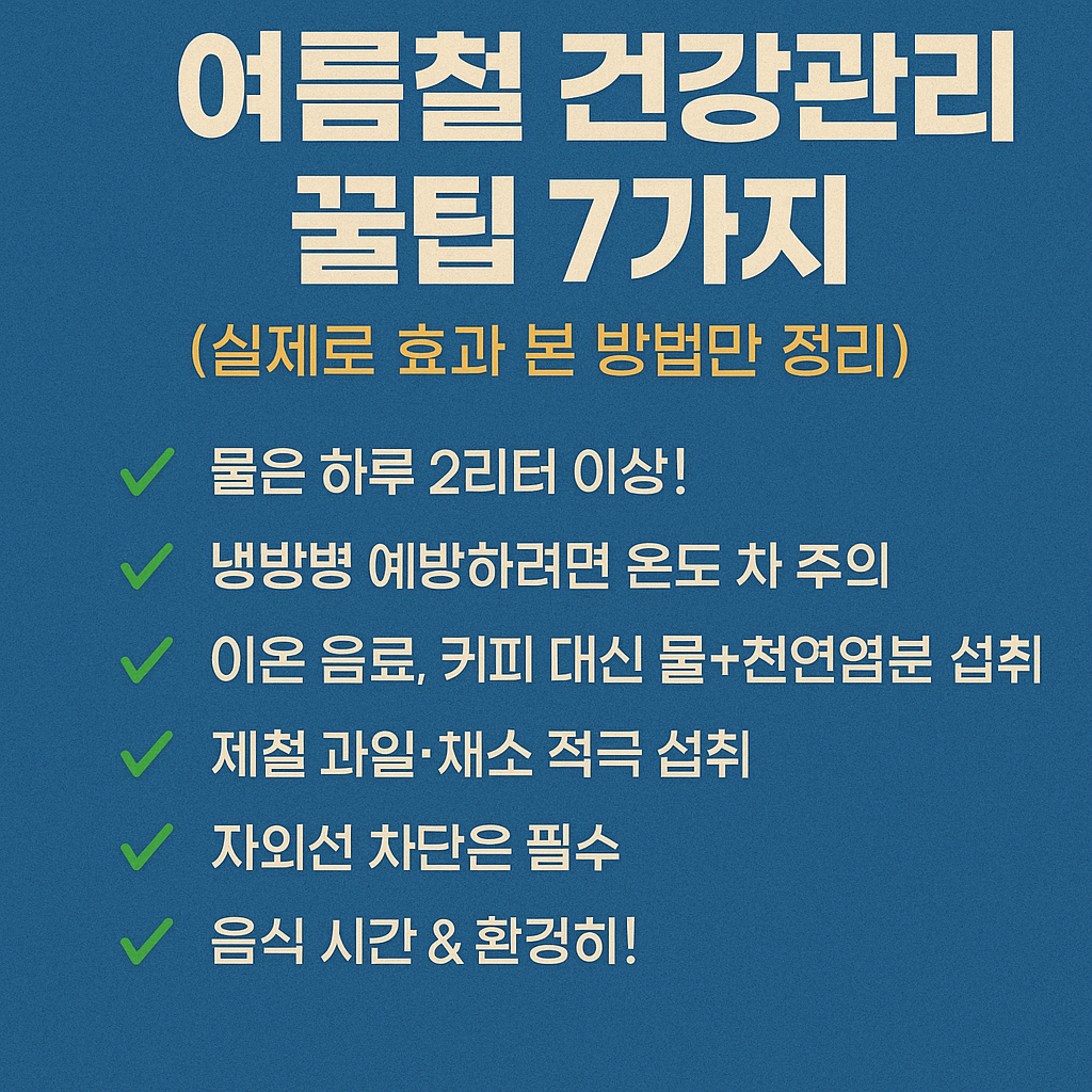 여름철 건강관리 꿀팁 7가지