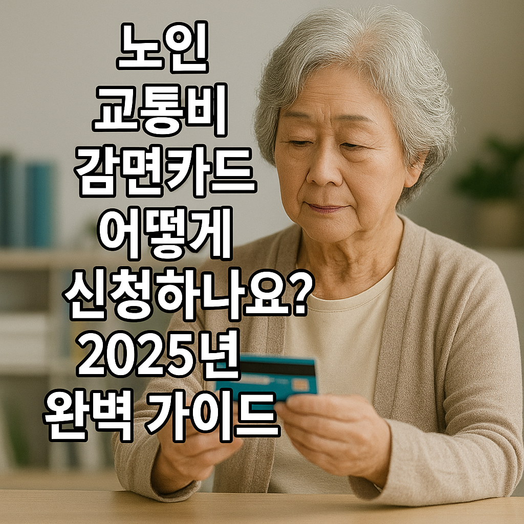 노인 교통비 감면카드 어떻게 신청하나요? 2025년 완벽 가이드