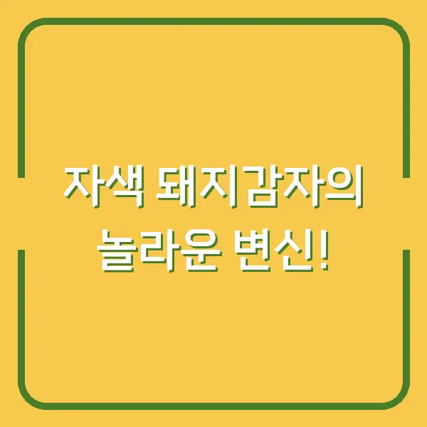 자색 돼지감자의 놀라운 변신!