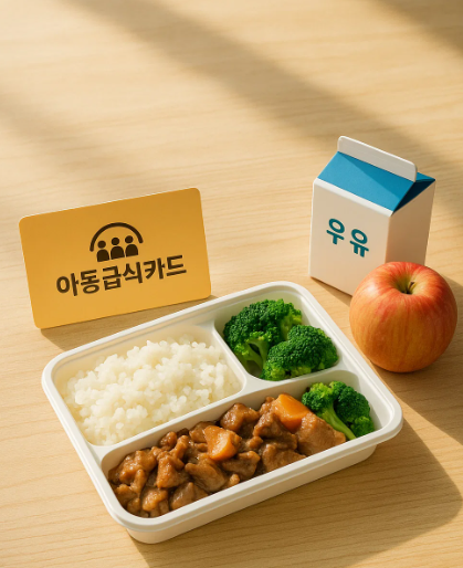 2025년 아동급식카드(꿈e든카드)로 도시락과 간식을 이용하는 실제 모습