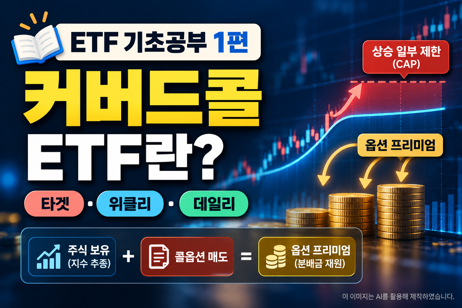 커버드콜 ETF 원리와 타겟·위클리·데일리 전략, 옵션 프리미엄 구조 설명