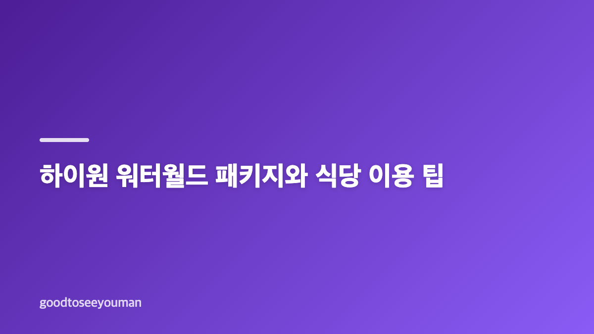 하이원 워터월드 예매 방법과 패키지 선택 가이드