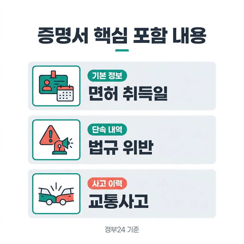 운전경력증명서 발급 증명서 핵심 포함 내용