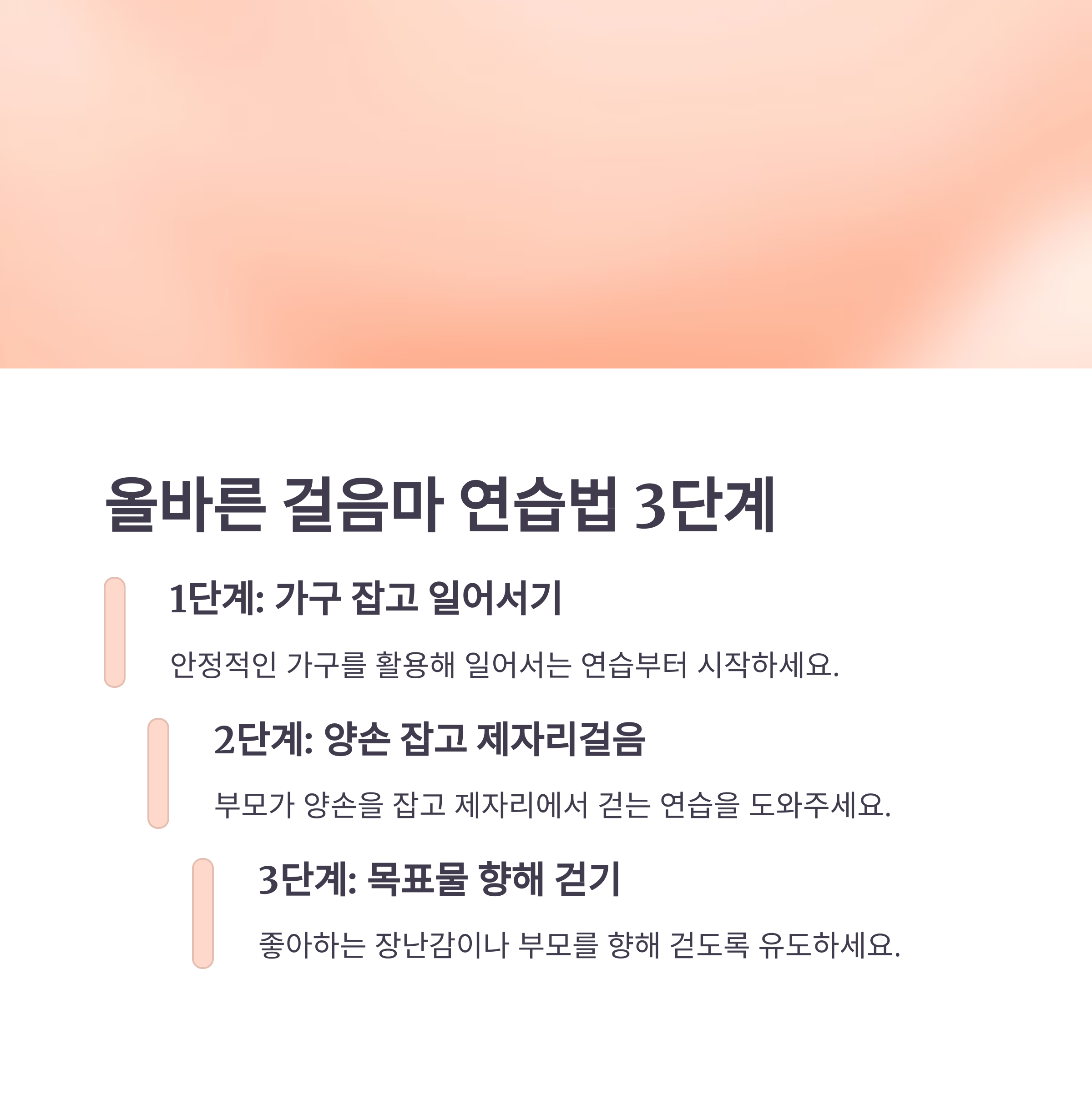 걸음마 훈련법 &ndash; 올바른 연습 3단계 방법 정리