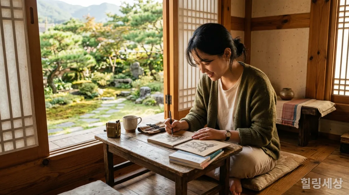 디지털 기기 없이 아날로그 활동에 몰두하는 한국인