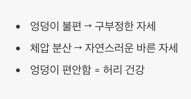 엉덩이가 편해야 허리가 산다
