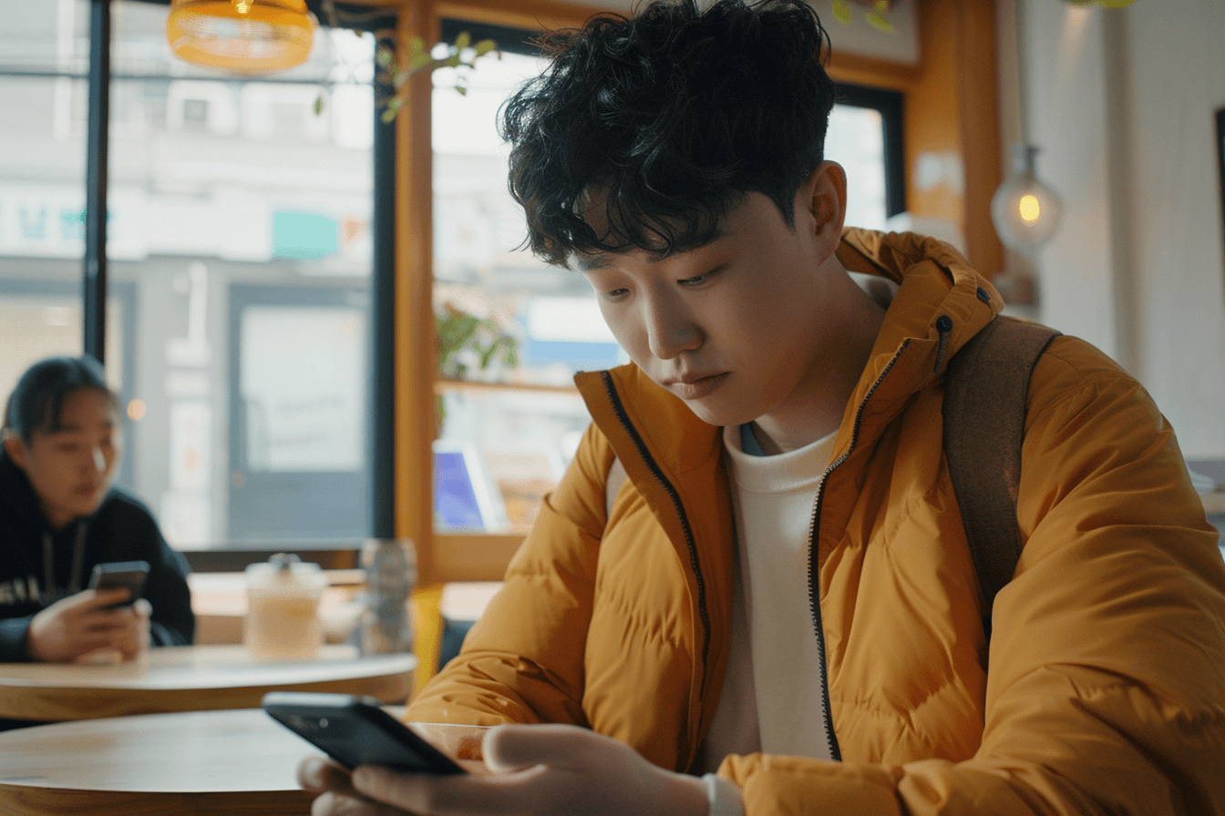 핸드폰을-확인하는-남성