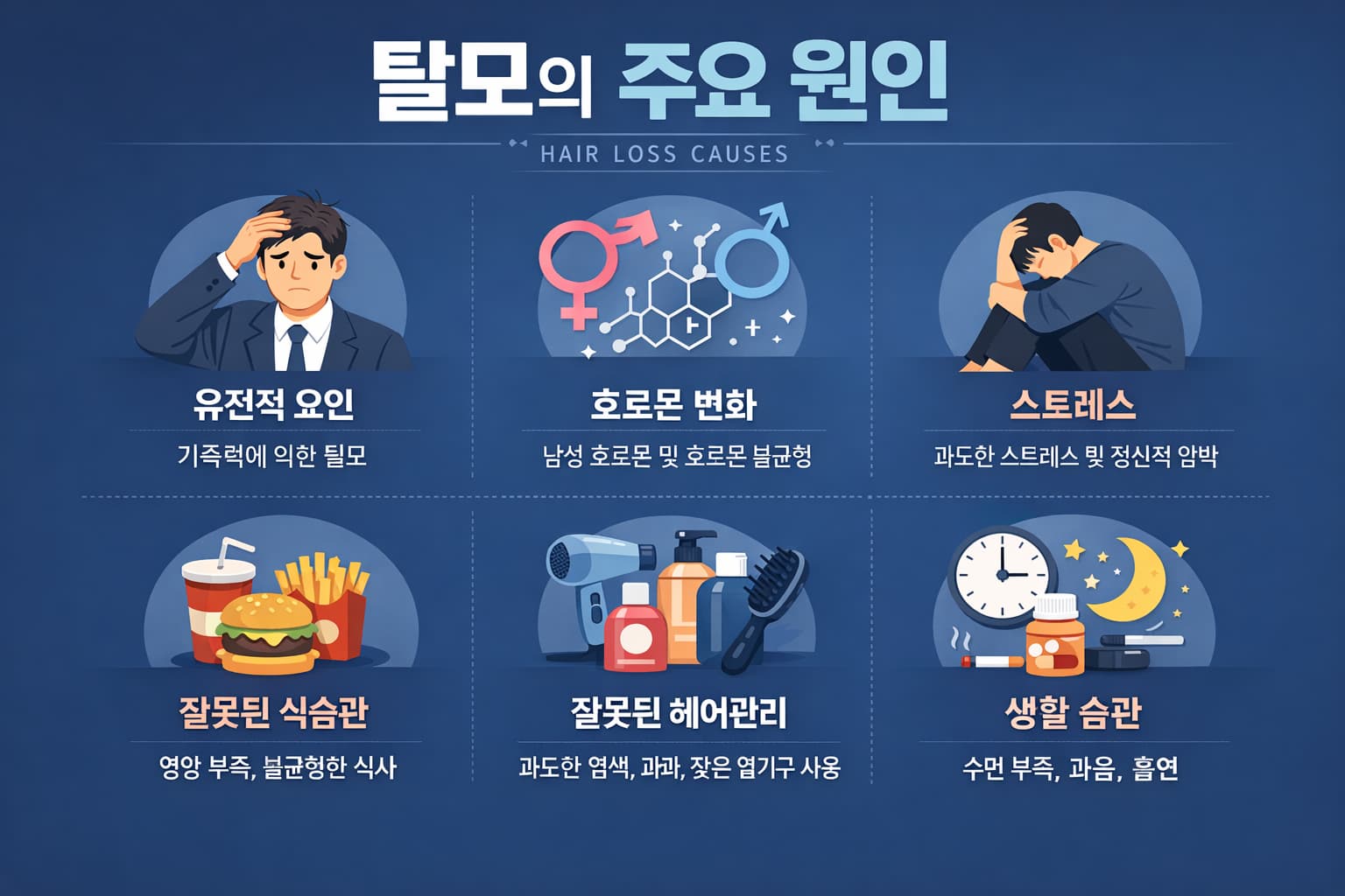 탈모 원인 인포그래픽