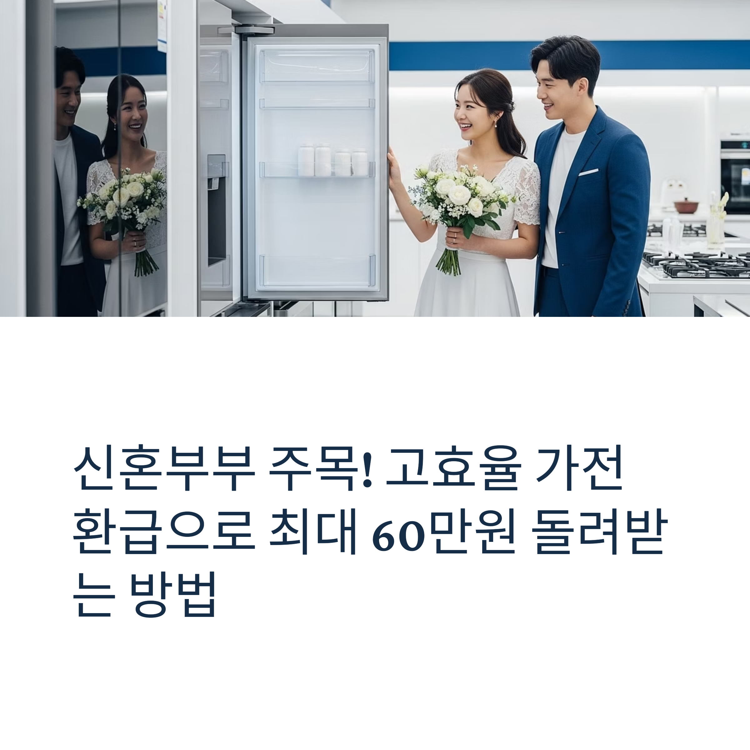 신혼부부 주목! 고효율 가전 환급으로 최대 60만원 돌려받는 방법