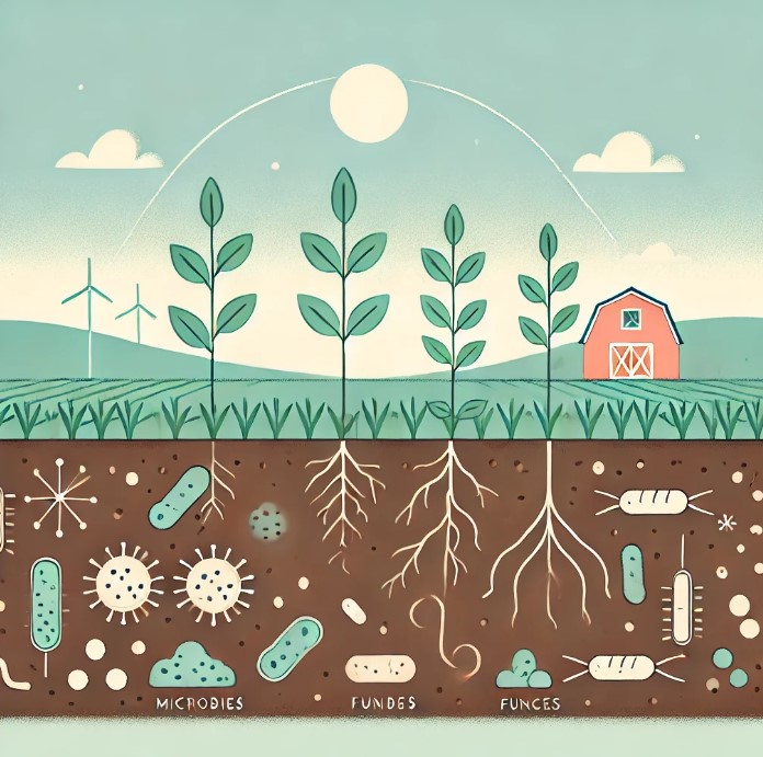 농업 생태계에 미치는 미생물 그림