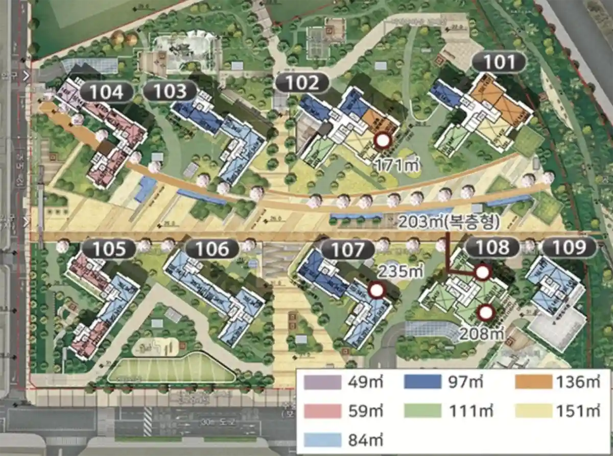 청담르엘-단지배치도