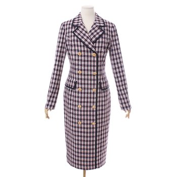 모조에스핀 배색라인 카라 원피스 j221xse002