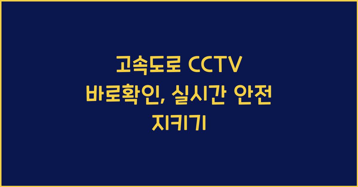 고속도로 cctv 바로확인