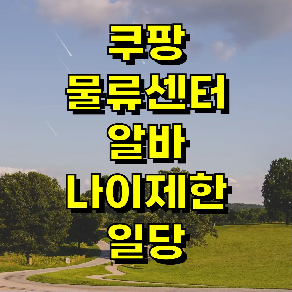 쿠팡 물류센터 알바 나이제한 일당