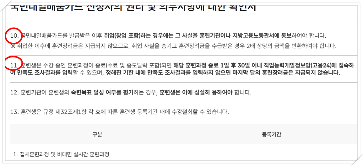 고용24, 국민내일배움카드 발급신청