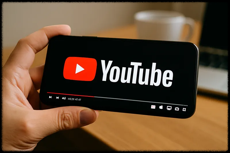 유튜브 영상 재생 중인 스마트폰 화면