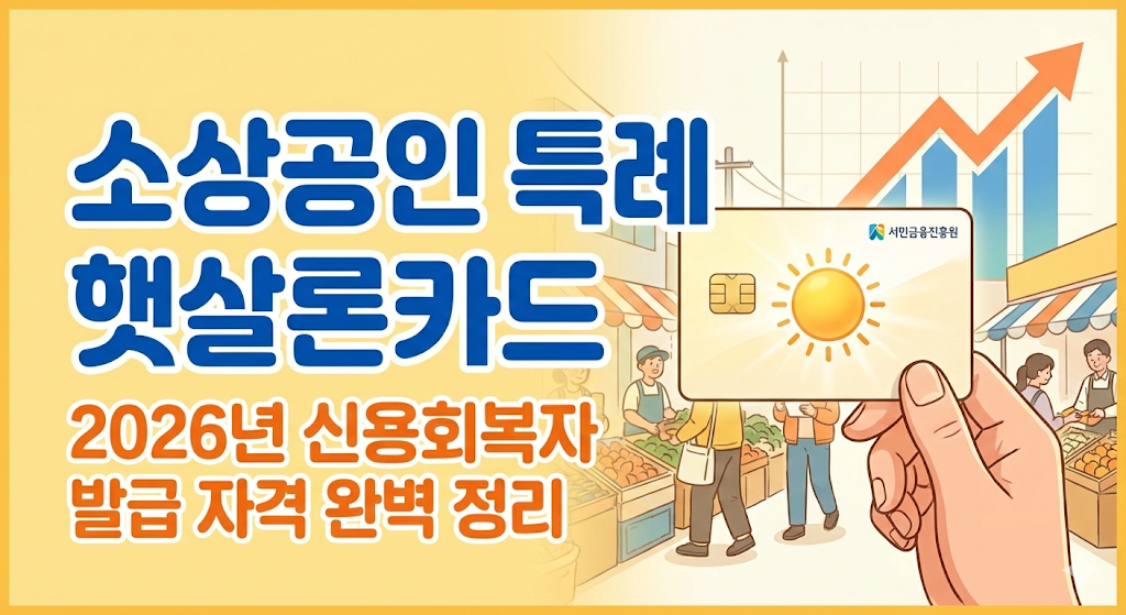 신용회복 중에도 발급되는 소상공인 특례 햇살론카드 자격 조건은