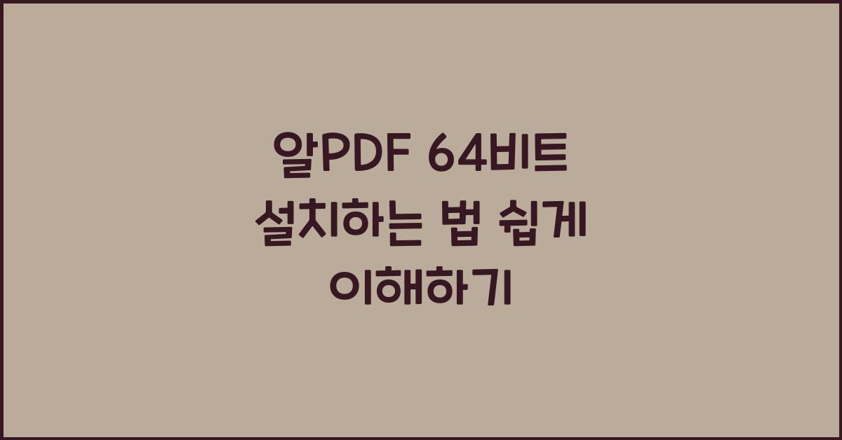 알PDF 64비트 설치하는 법