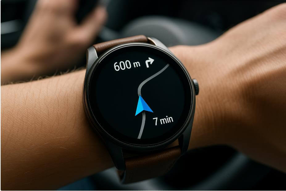 스마트워치에 내비게이션 경로와 남은 거리&middot;시간 표시