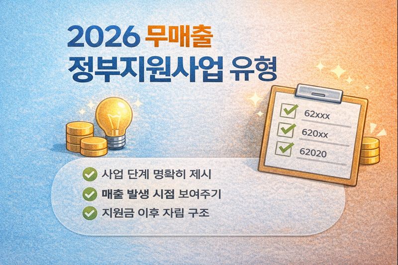 매출 없어도 가능한 정부지원사업 유형