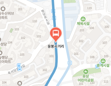 응봉사거리에서 인천공항 리무진 공항버스(6010번) 지도 위치