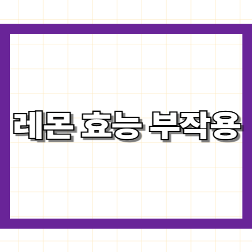 레몬 효능 부작용