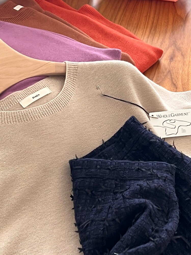 (당일) 위크 홀가울100 볼륨 반팔 보웬 니트 (텐저린)