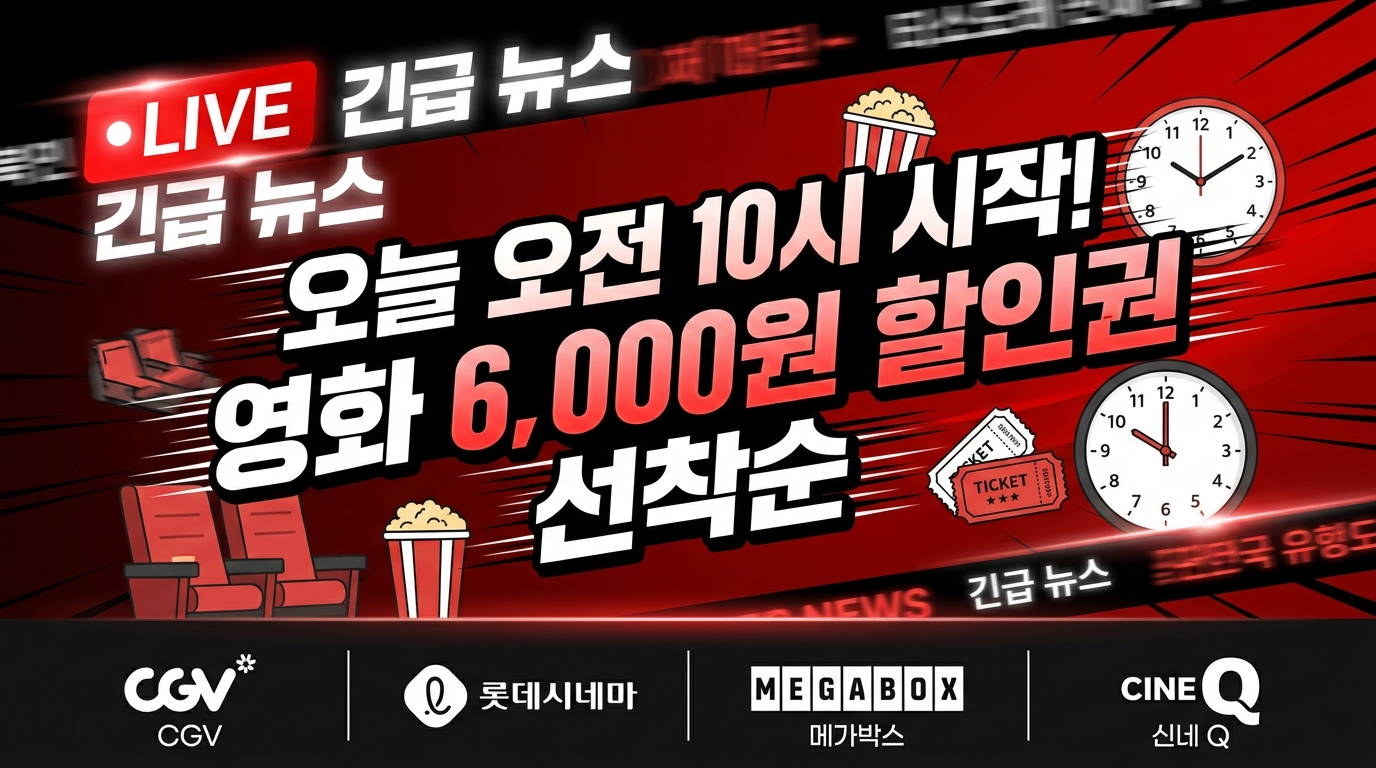 2026 영화 할인권 6천원 오늘 5월 13일 오전 10시 배포 시작 속보