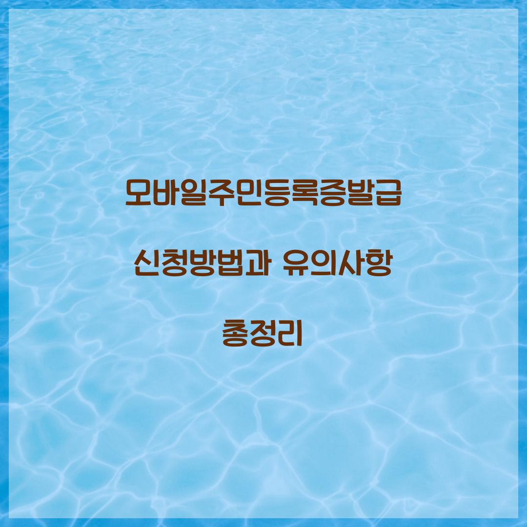 모바일주민등록증발급