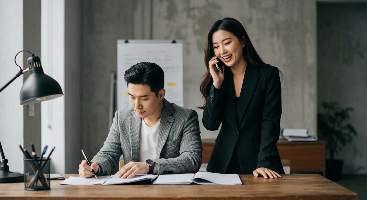 사무실 입구 인테리어