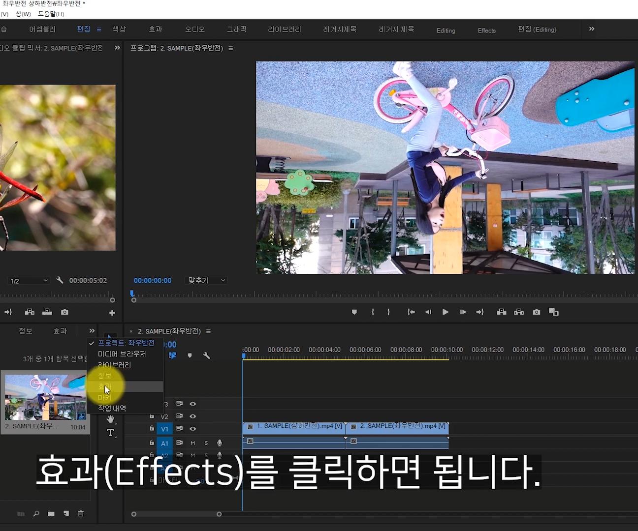 프리미어 프로 좌우반전 상하반전 하는 법33