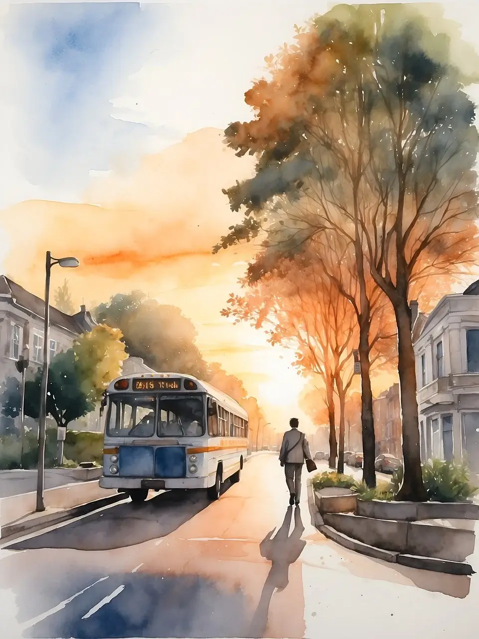 버스타러가는 직장인 그림