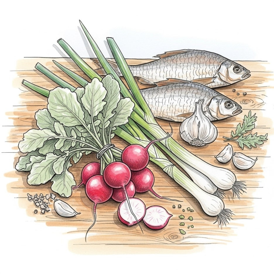 신선한 식재료들이 준비된 주방의 모습