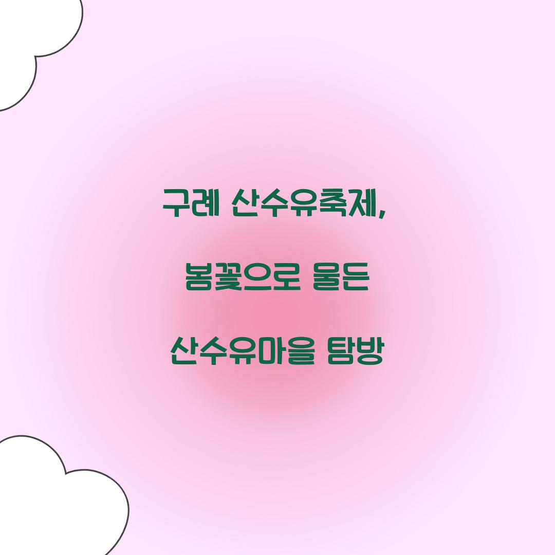 구례 산수유축제