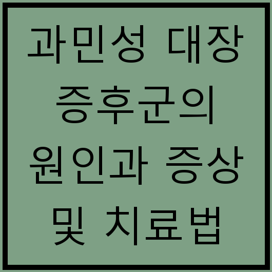 과민성 대장 증후군의 원인과 증상 및 치료법