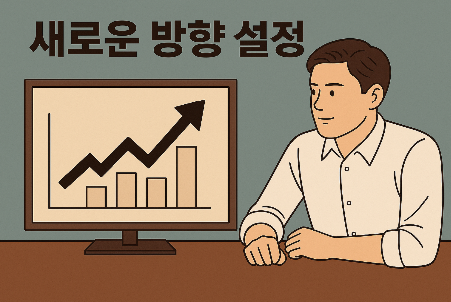 새로운 방향을 향해 나아가는 성장 이미지