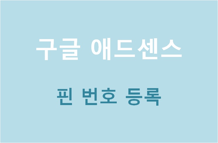 구글 애드센스 핀 번호 등록