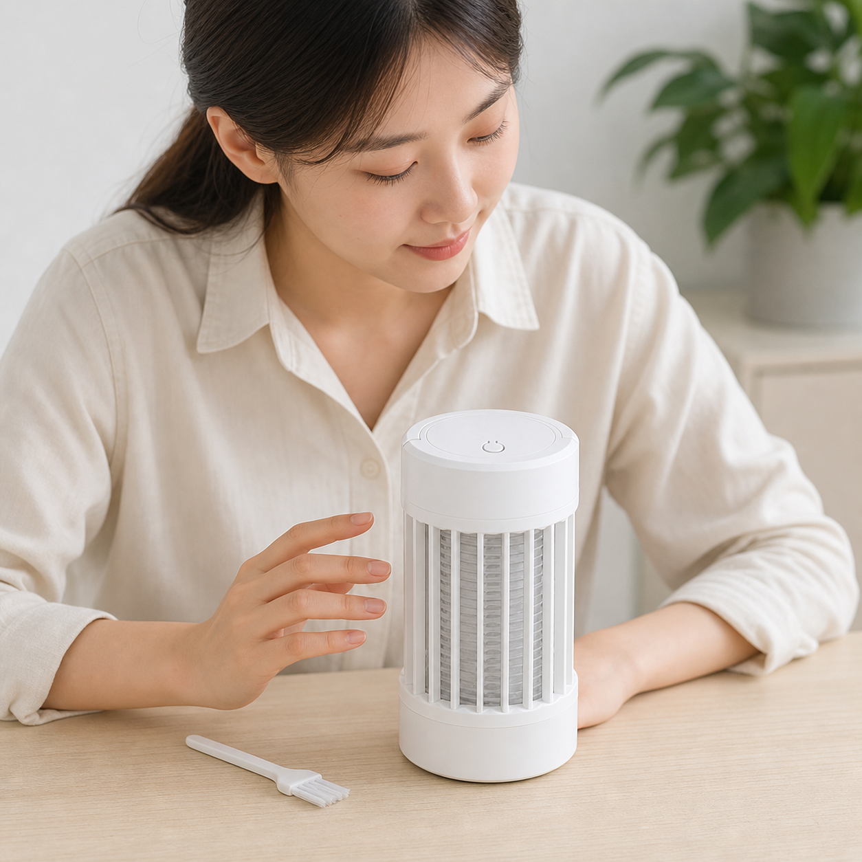무선 모기퇴치기 청소 관리 장면