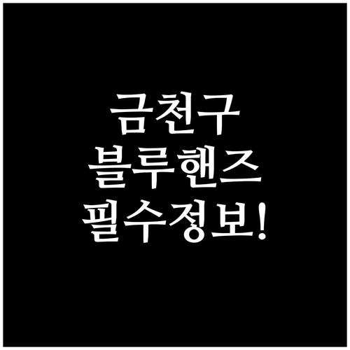 금천구 현대자동차 블루핸즈 위치와 직..