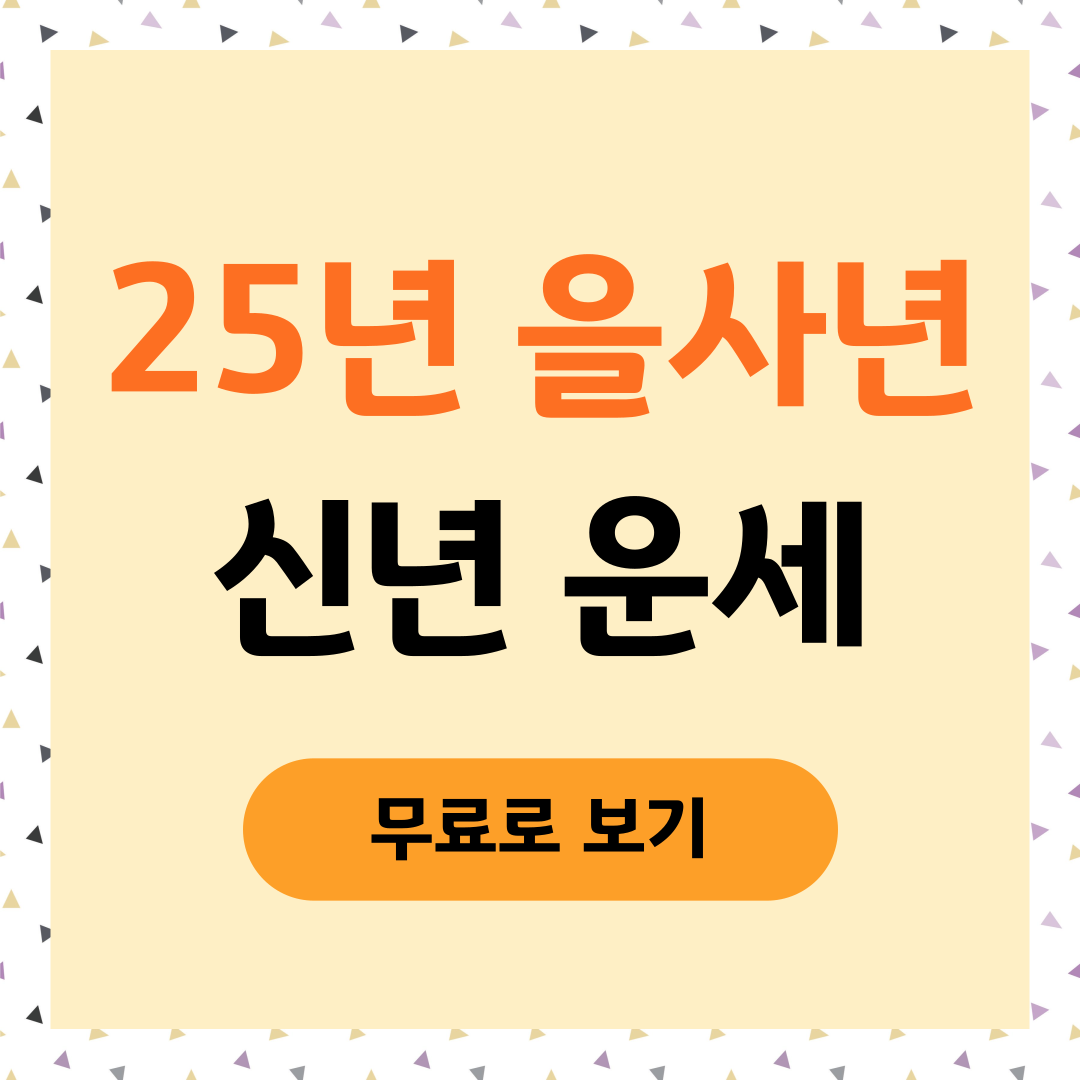 25년 을사년 신년 운세 사주