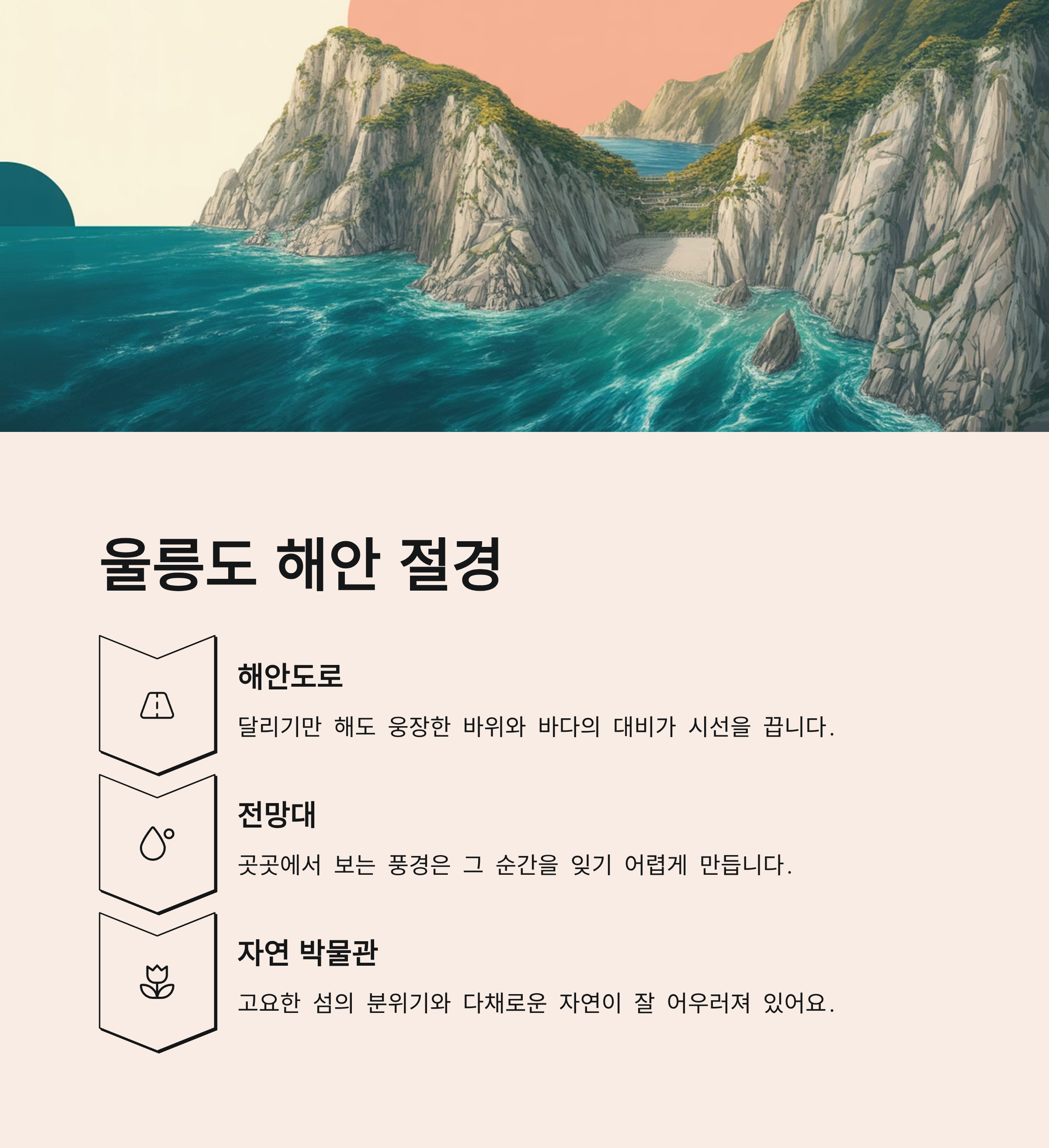 울릉도 해안 절경이 주는 독특한 매력
