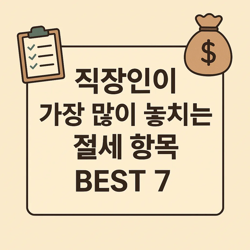 직장인이 챙겨야 할 연말정산 절세 항목