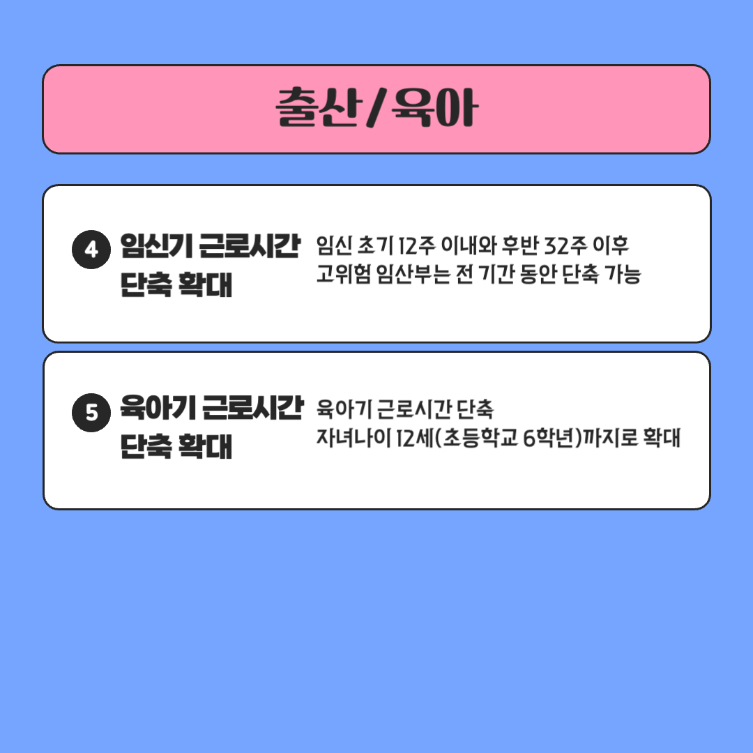 2025 달라지는 것들 제도 정책 육아휴직 출산휴가 근로시간 단축