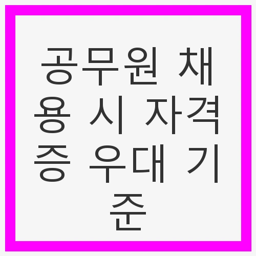 공무원 채용 시 자격증