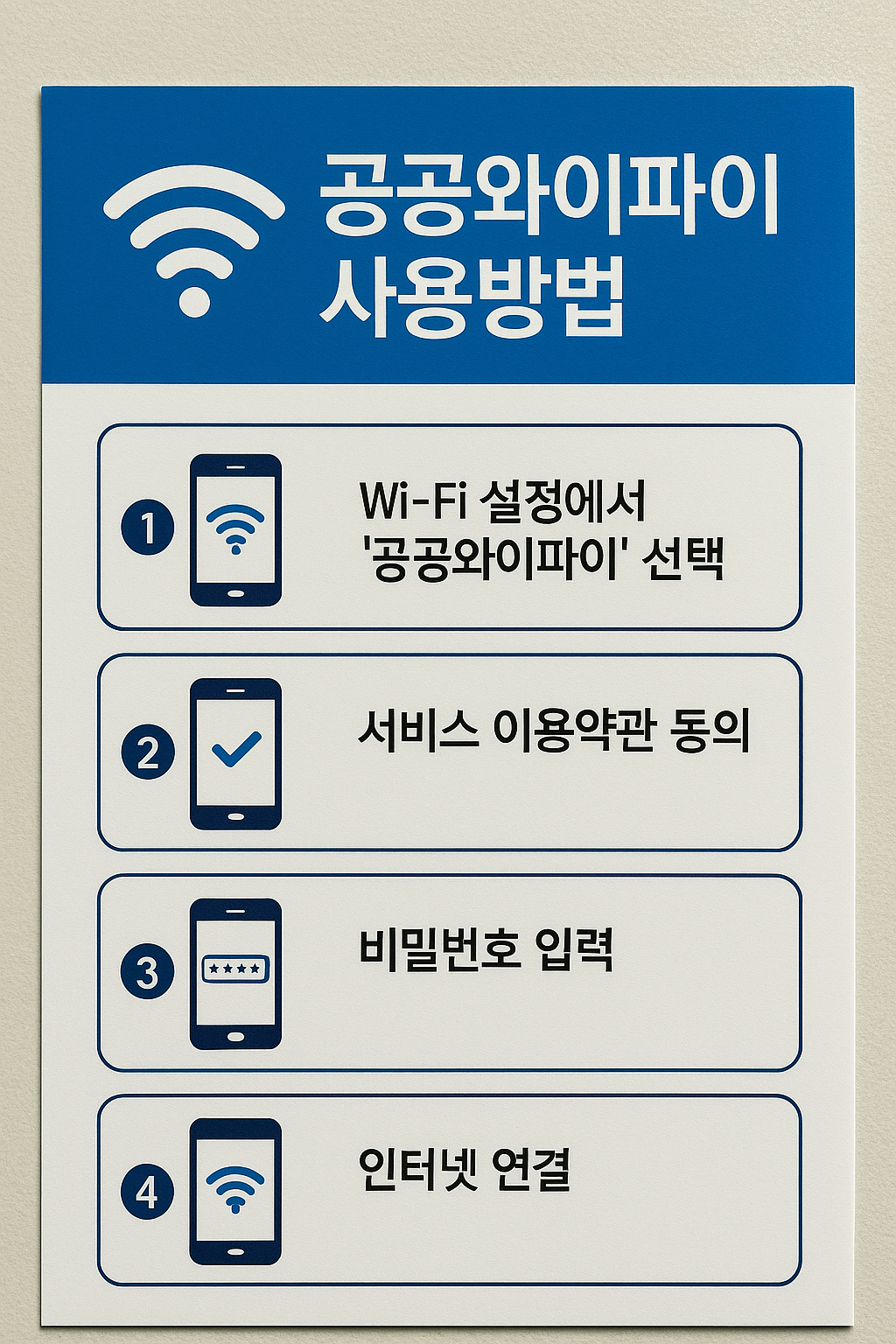 공공 와이파이(WI-Fi)사용 방법과 관련한 이미지 사진