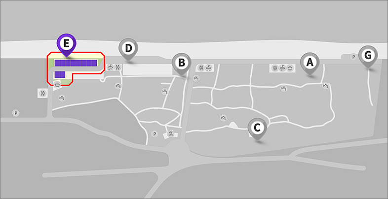 자동차캠핑장 E존 시설배치도