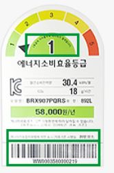 에너지소비효율등급 라벨 예시